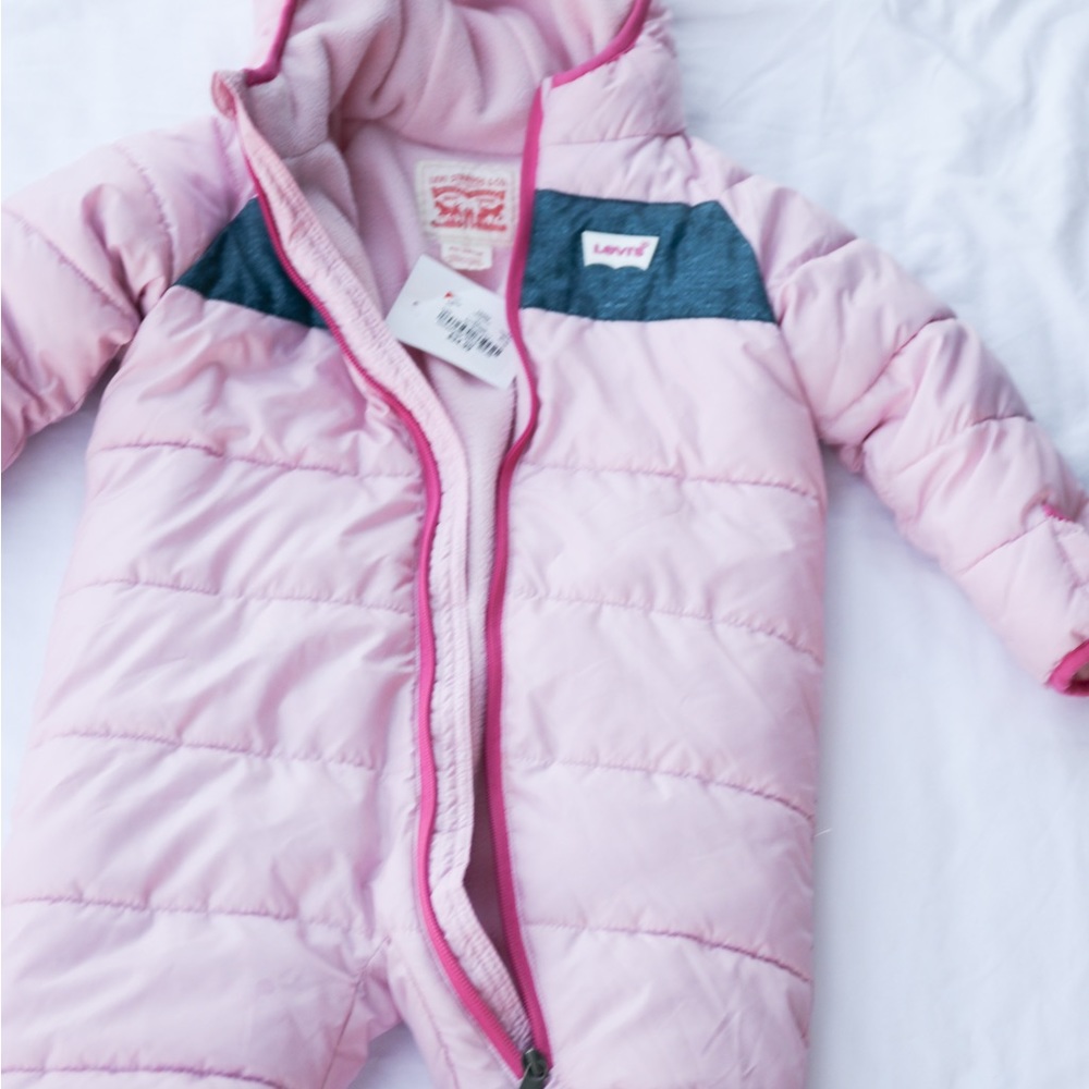 Keep your 2-3 year old warm this winter Levis classic Pink Snow suit